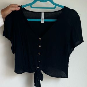 Black Flowy Crop Top
